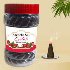 Sachche Sai Gulab Dhoop Cones 100g– Jar Pack