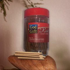God Gift Rose Dhoop Stick 100gm - Jar pack
