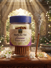 GOD GIFT SACHCHE SAI JASMINE DHOOP STICKS 75G - JAR PACK