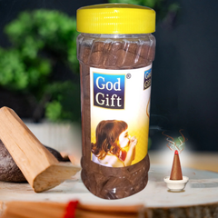 God Gift  Sandalwood Dhoop Cones 400g – Jar Pack