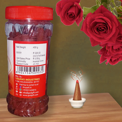 God Gift Rose Dhoop Cones 400g – Jar Pack