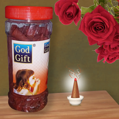 God Gift Rose Dhoop Cones 400g – Jar Pack