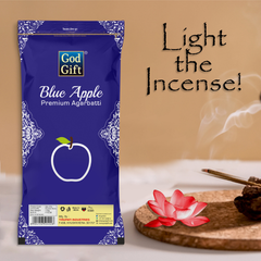Premium Zipper Pouch Agarbatti - Blue Apple