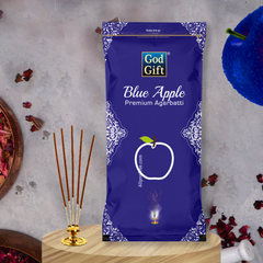 Premium Zipper Pouch Agarbatti - Blue Apple