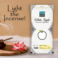 Premium Zipper Pouch Agarbatti - White Apple