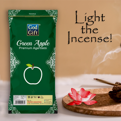 Premium Zipper Pouch Agarbatti - Green Apple