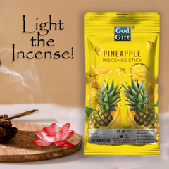 Premium Zipper Pouch Agarbatti - Pineapple