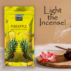 Premium Zipper Pouch Agarbatti - Pineapple