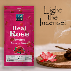 Premium zipper pouch agarbatti-Real Rose (White Stick)