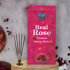 Premium zipper pouch agarbatti-Real Rose (White Stick)