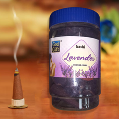 God Gift Lavender Dhoop Cones 130g – Jar Pack