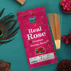 Premium zipper pouch agarbatti-Real Rose (White Stick)