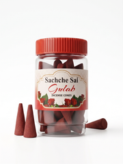 Sachche Sai Gulab Dhoop Cones 100g– Jar Pack